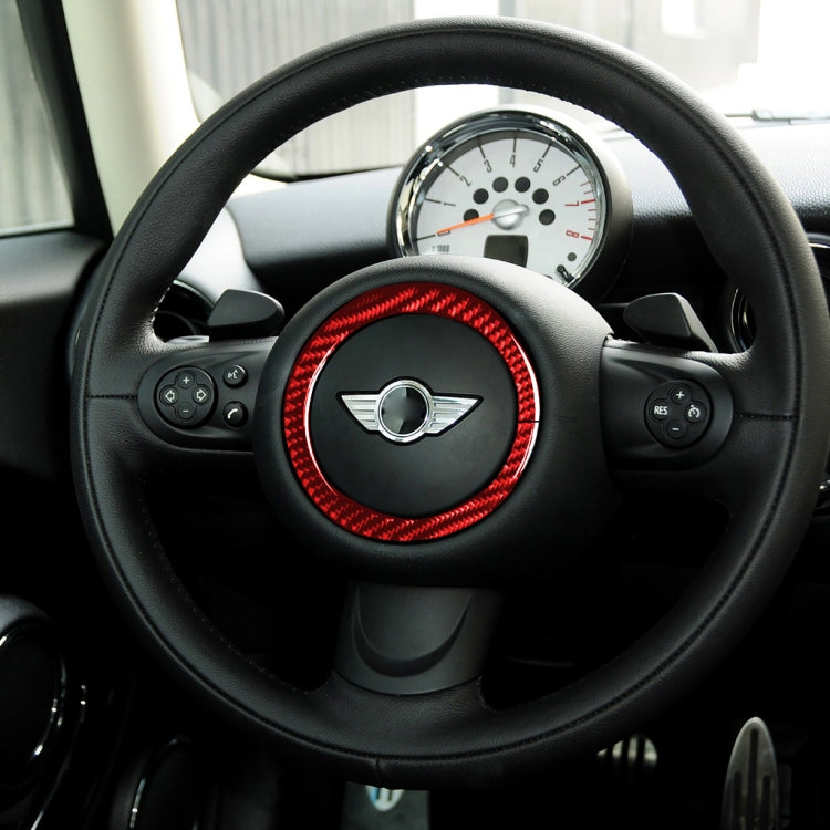 Adesivo decorativo per anello volante in fibra di carbonio per BMW Mini R55 R56 Countryman R60 Paceman R61 2007-2013, guida sinistra e destra universale, Steering Wheel Ring