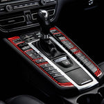 Adesivo decorativo per cornice del pulsante del cambio in fibra di carbonio per auto per Porsche Macan 2014-2021, guida a destra e a sinistra universale, Gear Button