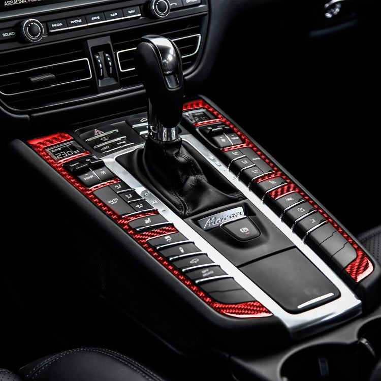 Adesivo decorativo per cornice del pulsante del cambio in fibra di carbonio per auto per Porsche Macan 2014-2021, guida a destra e a sinistra universale, Gear Button