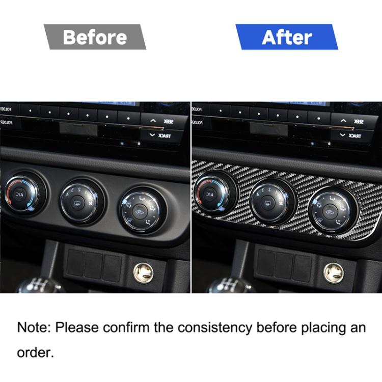 Adesivo decorativo per pannello interruttori aria condizionata in fibra di carbonio per auto per Toyota Corolla / Levin 2014-2018, guida a destra, Air Conditioning Switch Panel, Right Drive