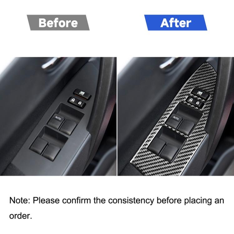 Adesivo decorativo per alzacristalli in fibra di carbonio per auto per Toyota Corolla / Levin 2014-2018, guida a sinistra, Window Lift, Left Drive