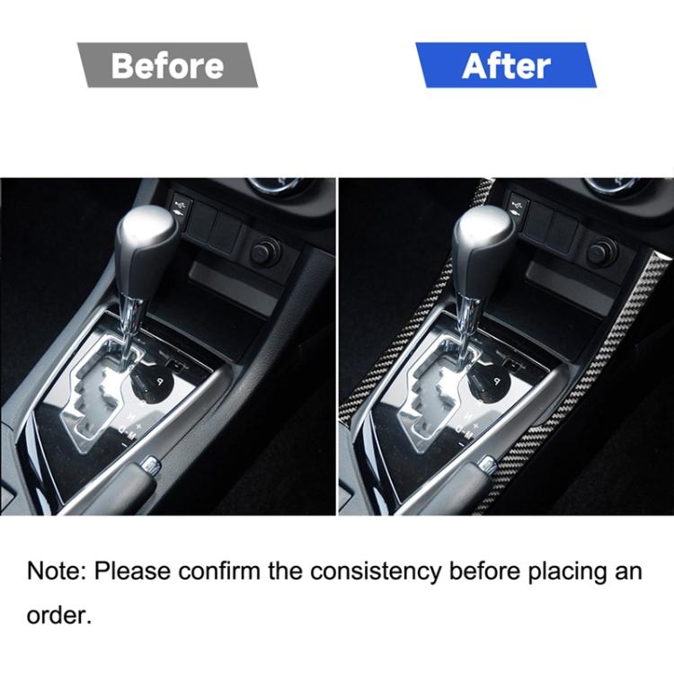 Adesivo decorativo lato ingranaggio in fibra di carbonio per auto per Toyota Corolla / Levin 2014-2018, guida a destra, Side of Gear, Right Drive