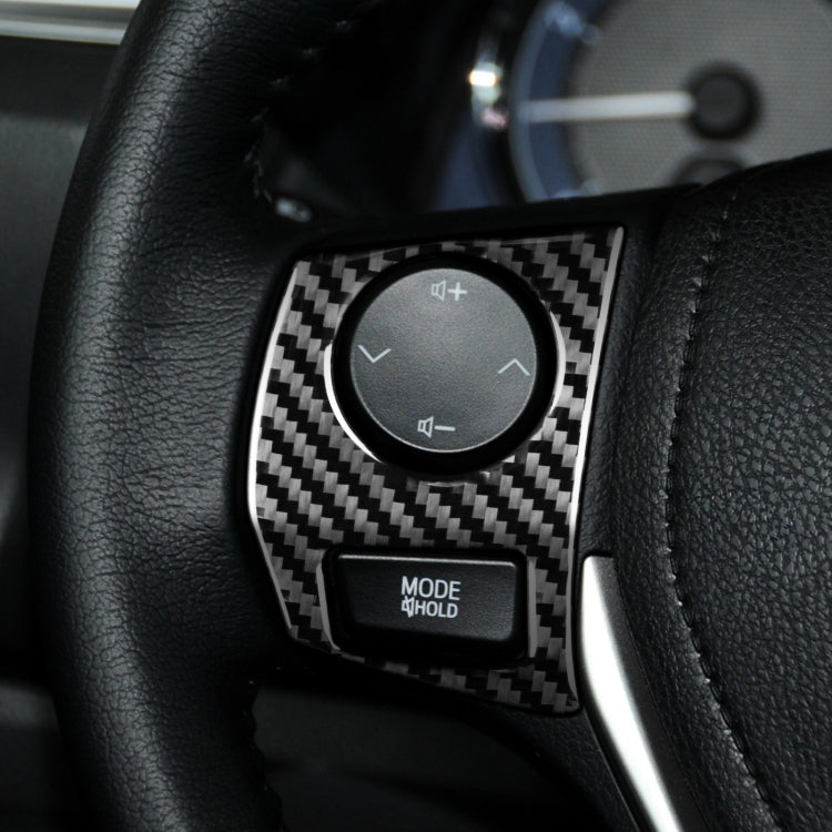 Adesivo decorativo per cornice con pulsanti sul volante in fibra di carbonio per auto per Toyota Corolla / Levin 2014-2018, guida a destra e a sinistra universale, Steering Wheel Button Frame