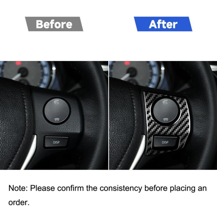 Adesivo decorativo per cornice con pulsanti sul volante in fibra di carbonio per auto per Toyota Corolla / Levin 2014-2018, guida a destra e a sinistra universale, Steering Wheel Button Frame