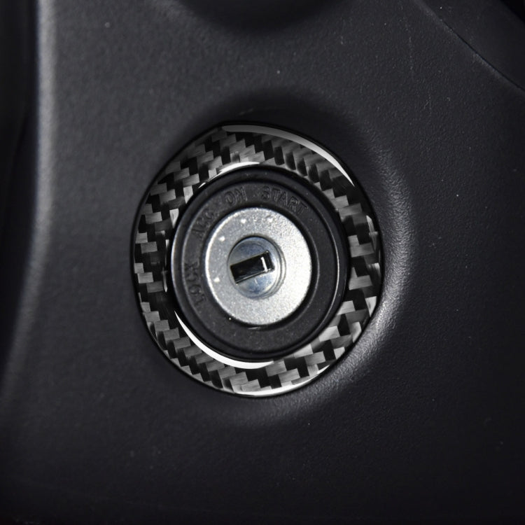 Adesivo decorativo portachiavi accensione in fibra di carbonio per auto per Toyota Corolla / Levin 2014-2018, guida a destra e a sinistra universale, Ignition Key Ring