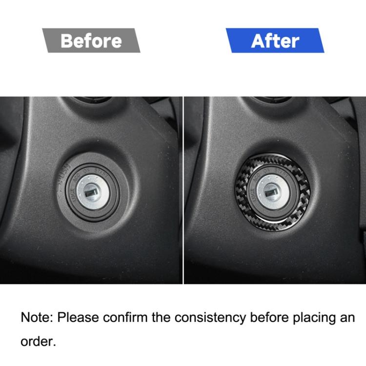 Adesivo decorativo portachiavi accensione in fibra di carbonio per auto per Toyota Corolla / Levin 2014-2018, guida a destra e a sinistra universale, Ignition Key Ring