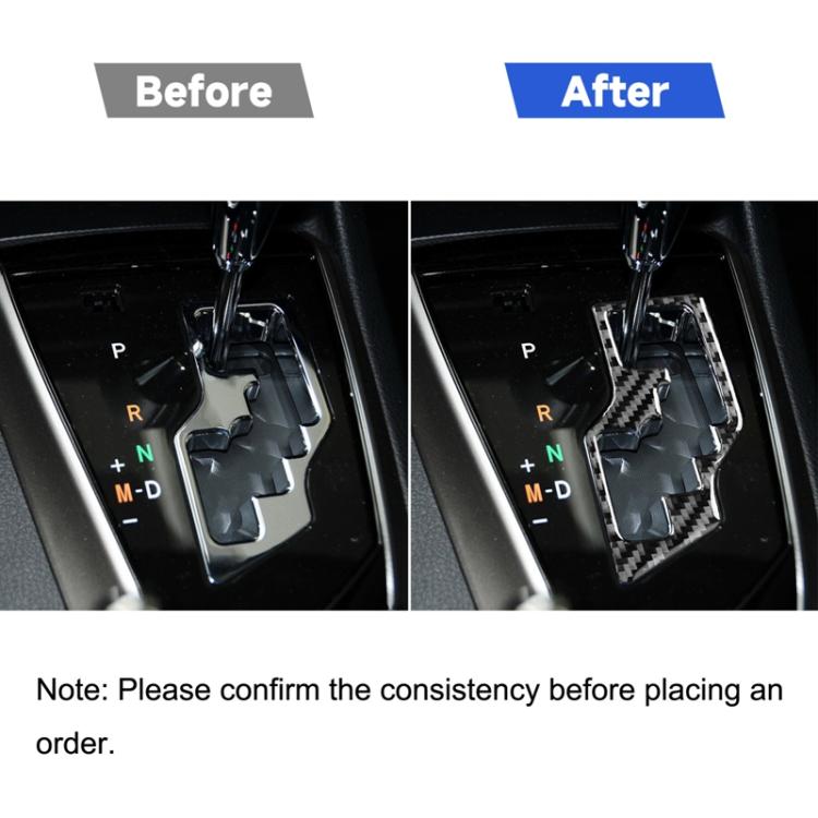 Adesivo decorativo per ingranaggi in fibra di carbonio per auto per Toyota Corolla / Levin 2014-2018, guida a sinistra, Gear, Left Drive