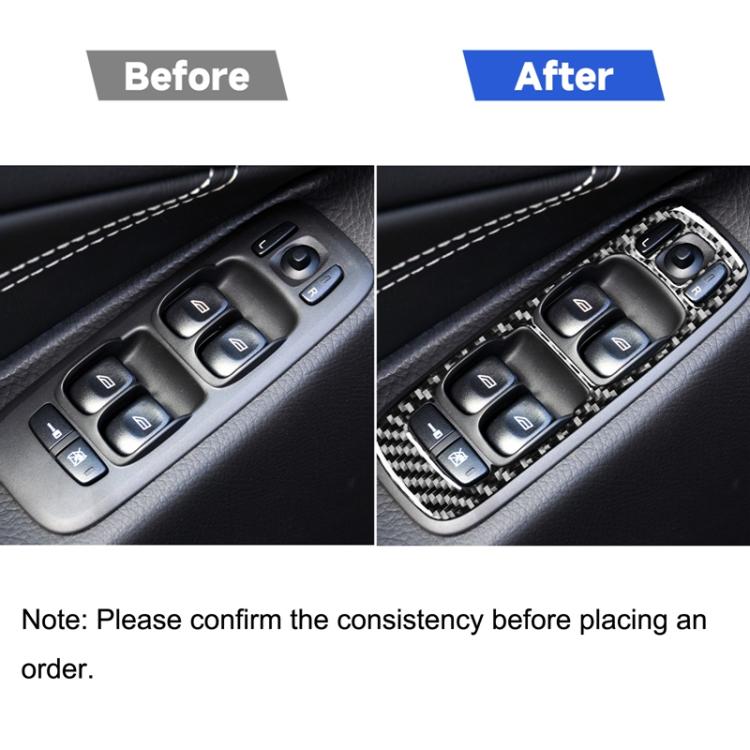 Adesivo decorativo per alzacristalli B in fibra di carbonio per auto per Volvo XC90 2008-2014, guida a sinistra, Window Lift B, Left Drive