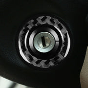 Adesivo decorativo per anello di accensione in fibra di carbonio per auto per Volkswagen Beetle 2012-2019, guida a destra e a sinistra universale, Ignition Ring