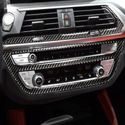 Adesivo decorativo CD per climatizzatore per auto in fibra di carbonio per pannello di controllo M Performance per BMW G01 X3 2018-2020 / G02 X4 2019-2020, guida a destra e a sinistra universale, Air Conditioner CD Control Panel A