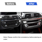 Adesivo decorativo CD per climatizzatore per auto in fibra di carbonio per pannello di controllo M Performance per BMW G01 X3 2018-2020 / G02 X4 2019-2020, guida a destra e a sinistra universale, Air Conditioner CD Control Panel A