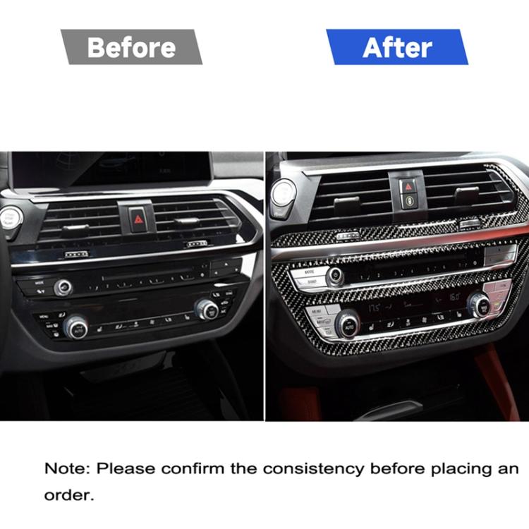 Adesivo decorativo CD per climatizzatore per auto in fibra di carbonio per pannello di controllo M Performance per BMW G01 X3 2018-2020 / G02 X4 2019-2020, guida a destra e a sinistra universale, Air Conditioner CD Control Panel A