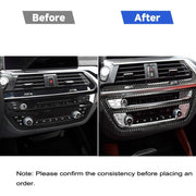 Adesivo decorativo CD per climatizzatore per auto in fibra di carbonio per pannello di controllo M Performance per BMW G01 X3 2018-2020 / G02 X4 2019-2020, guida a destra e a sinistra universale, Air Conditioner CD Control Panel A
