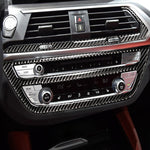 Adesivo decorativo 2 in 1 per condizionatore d'aria CD in fibra di carbonio per auto, pannello di controllo M Performance, per BMW G01 X3 2018-2020 / G02 X4 2019-2020, guida a sinistra, 2 in 1 Air Conditioner CD Control Panel