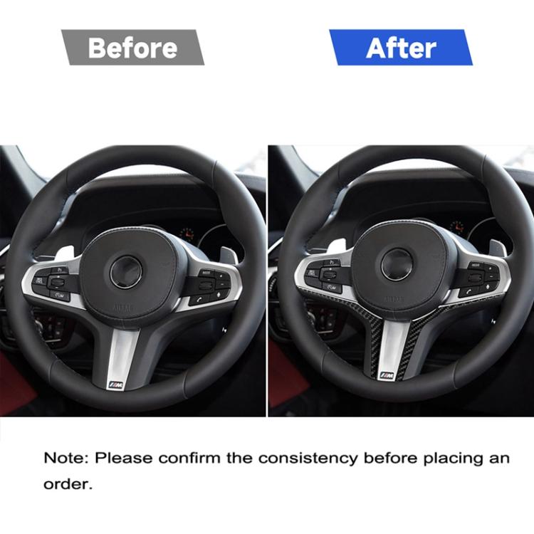 Volante per auto 2 in 1 in fibra di carbonio sotto l'adesivo decorativo per BMW G01 X3 2018-2020 / G02 X4 2019-2020, guida a destra e a sinistra universale, Steering Wheel Below