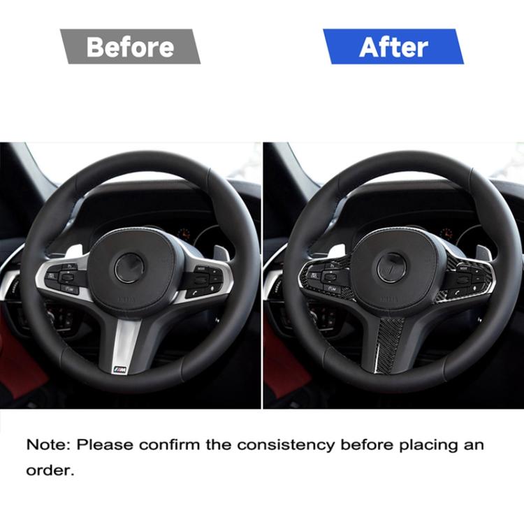 Volante per auto 3 in 1 in fibra di carbonio tinta unita un adesivo decorativo per BMW G01 X3 2018-2020 / G02 X4 2019-2020, guida a destra e a sinistra universale, Steering Wheel Solid Color A