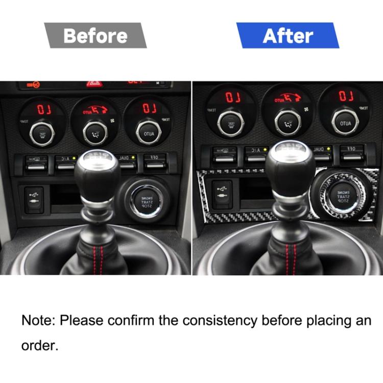 Scatola portaoggetti per auto 3 in 1 in fibra di carbonio, un adesivo decorativo per Subaru BRZ / Toyota 86 2017-2019, guida a destra, Storage Box A, Right Drive