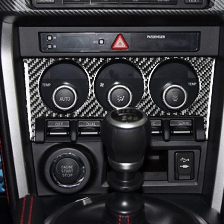 Pulsante dell'aria condizionata per auto in fibra di carbonio Un adesivo decorativo per Subaru BRZ / Toyota 86 2017-2019, guida a destra e a sinistra universale, Air Conditioning Button A