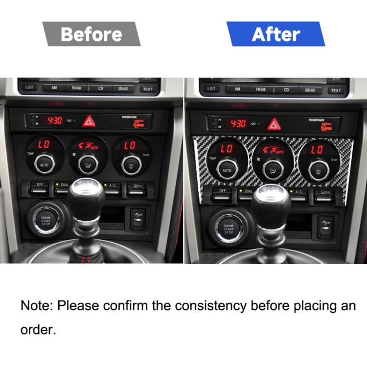 Pulsante dell'aria condizionata per auto in fibra di carbonio Un adesivo decorativo per Subaru BRZ / Toyota 86 2017-2019, guida a destra e a sinistra universale, Air Conditioning Button A