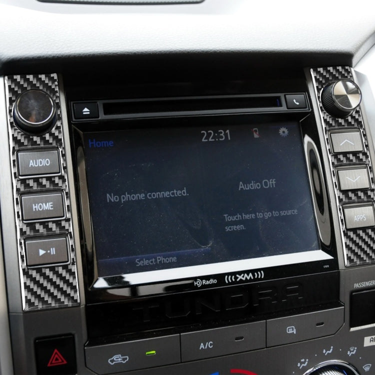 2 pezzi/set adesivo decorativo interruttore volume controllo centrale auto in fibra di carbonio per Toyota Tundra 2014-2018, guida sinistra destra universale, Central Control Volume Switch