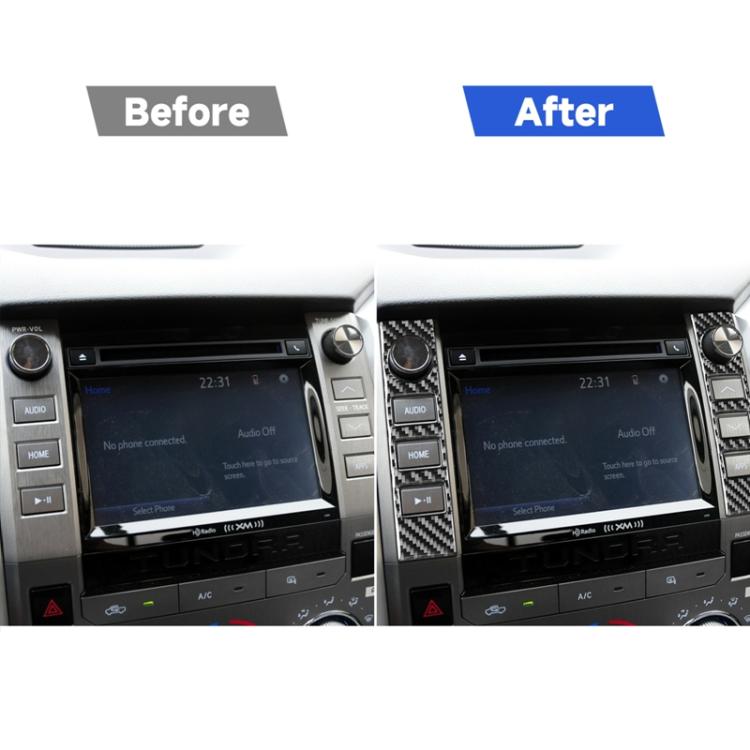 2 pezzi/set adesivo decorativo interruttore volume controllo centrale auto in fibra di carbonio per Toyota Tundra 2014-2018, guida sinistra destra universale, Central Control Volume Switch