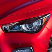 2 pezzi/set adesivo decorativo per sopracciglio lampada per auto in fibra di carbonio per Infiniti Q50 2014-2019, versione con colla a goccia, For Infiniti Q50 2014-2019