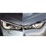 2 pezzi/set adesivo decorativo per sopracciglio lampada per auto in fibra di carbonio per Infiniti Q50 2014-2019, versione con colla a goccia, For Infiniti Q50 2014-2019