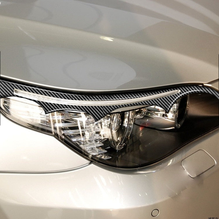 2 pezzi/set adesivo decorativo per sopracciglio lampada per auto in fibra di carbonio per BMW E60 Serie 5 2004-2010, versione con colla a goccia, For BMW E60 5 Series 2004-2010