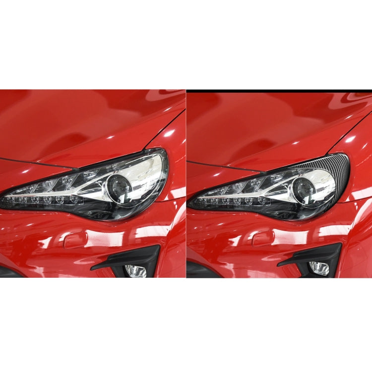 2 pz/set in fibra di carbonio per auto lampada anteriore sopracciglio adesivo decorativo per Toyota GT86/Subaru BRZ 2012-2016, versione con colla a goccia, For Toyota GT86 2012-2016,Front