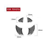 4 pezzi/set adesivo decorativo con logo centrale anteriore in fibra di carbonio per Toyota 4Runner 2010-2020, Front Middle Net Logo