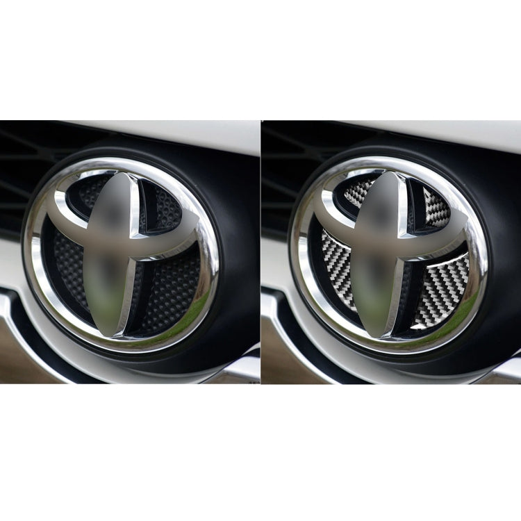 4 pezzi/set adesivo decorativo con logo centrale anteriore in fibra di carbonio per Toyota 4Runner 2010-2020, Front Middle Net Logo