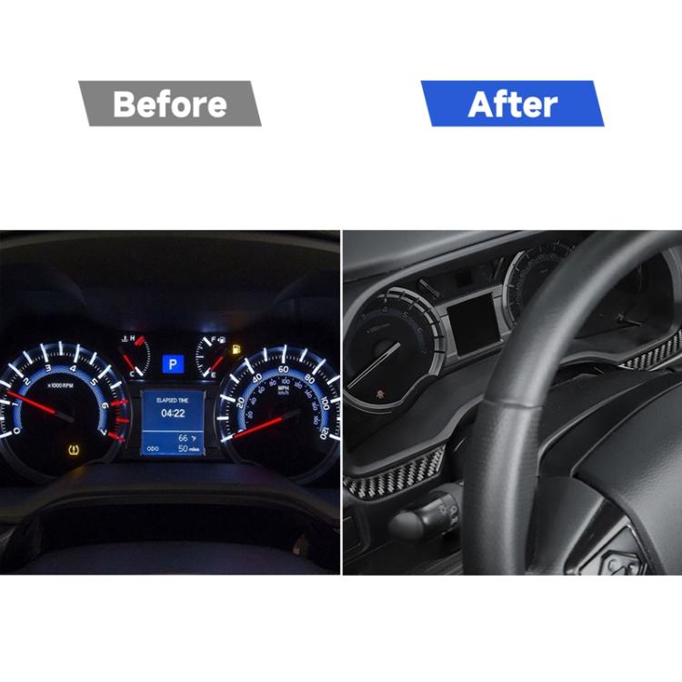 2 Pz/set Strumento Auto In Fibra di Carbonio Entrambi I Lati Adesivo Decorativo per Toyota 4Runner 2010-2020, Instrument Both Sides
