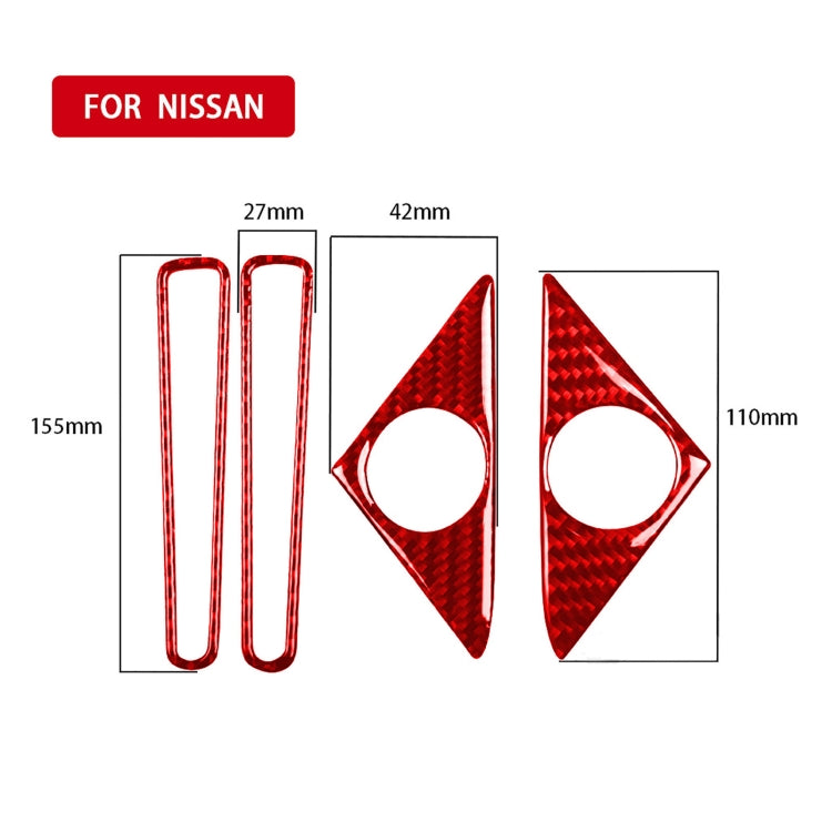 4 pezzi/set clacson per auto in fibra di carbonio + adesivo decorativo per presa d'aria per finestra per Nissan GTR R35 2008-2016, guida universale a destra e a sinistra, Door Horn + Window Air Outlet
