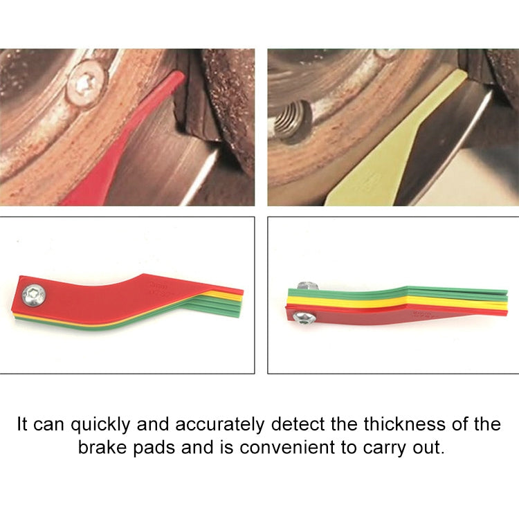 Strumento di misurazione dello spessore del righello della scala delle pastiglie dei freni dell'auto, Car Brake Pad Scale Ruler