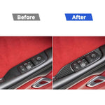 Adesivo decorativo per pannello alzacristallo per auto in fibra di carbonio per Dodge Challenger dal 2015 ad oggi, guida a sinistra, Window Lift Panel