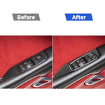 Set di adesivi decorativi per alzacristalli per auto in fibra di carbonio per Dodge Challenger dal 2015 ad oggi, guida a sinistra, Window Lift Set