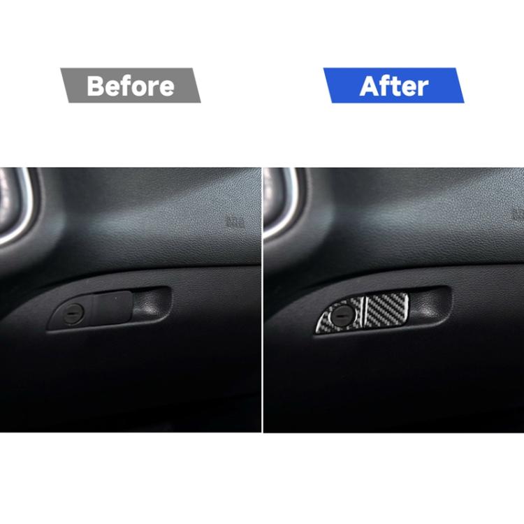 Adesivo decorativo per maniglia portaoggetti per copilota per auto in fibra di carbonio per Dodge Challenger dal 2015 ad oggi, guida a sinistra, Co-pilot Storage Handle
