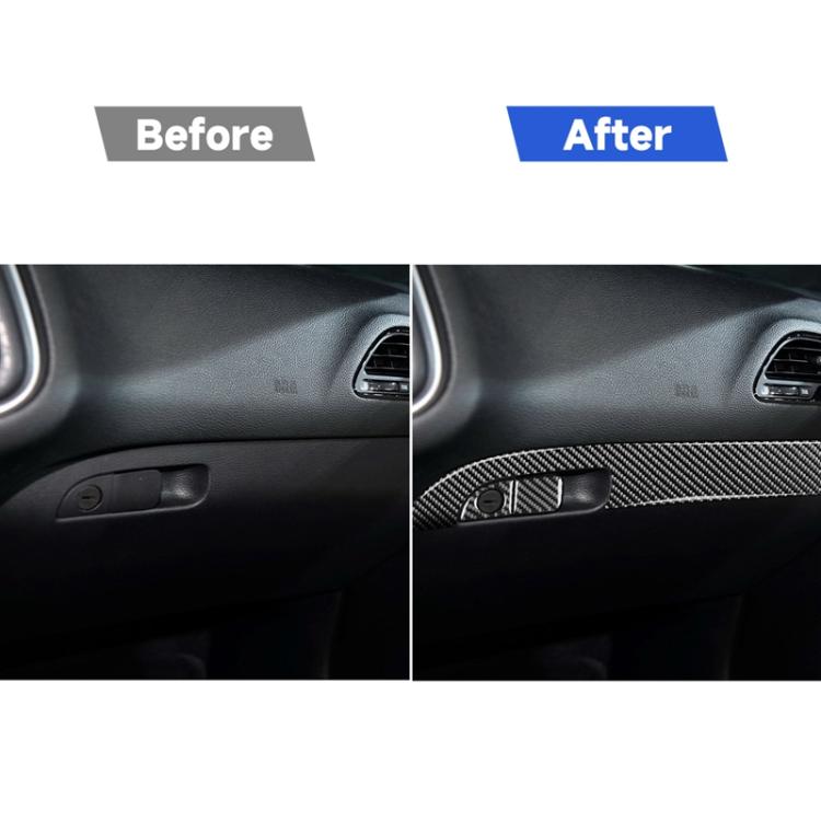 Set di scatole portaoggetti per copilota per auto in fibra di carbonio, adesivi decorativi per Dodge Challenger dal 2015 ad oggi, guida a sinistra, Co-pilot Storage Box Set