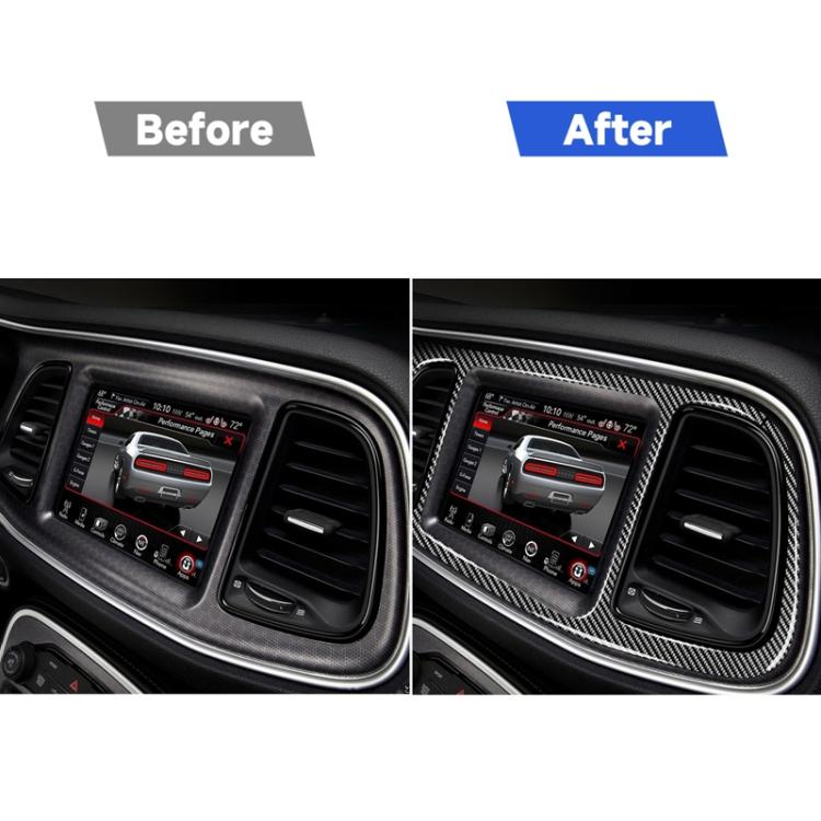 Adesivo decorativo per pannello grande dello strumento di controllo centrale per auto in fibra di carbonio per Dodge Challenger dal 2015 ad oggi, guida a sinistra, Central Control Instrument Large Panel