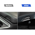 Adesivo decorativo con pulsante portaoggetti per bracciolo di controllo centrale per auto in fibra di carbonio per Dodge Challenger dal 2015 ad oggi, guida a sinistra, Central Control Armrest Storage Button