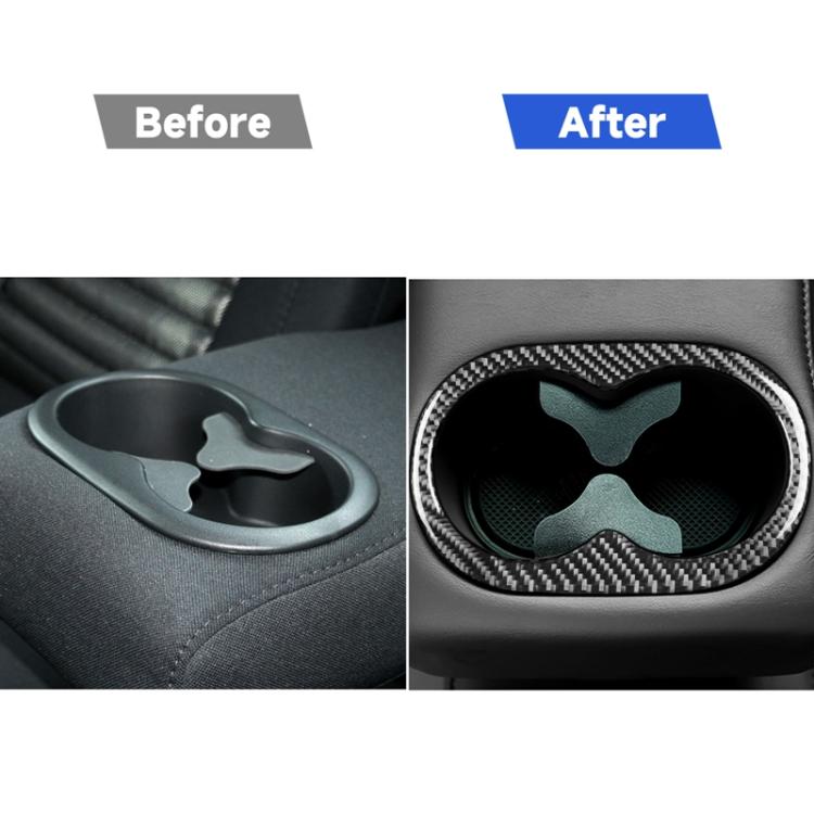 Adesivo decorativo per portabicchieri per corrimano posteriore per auto in fibra di carbonio per Dodge Challenger dal 2015 ad oggi, guida a sinistra, Rear Handrail Cup Holder