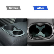 Adesivo decorativo per portabicchieri per corrimano posteriore per auto in fibra di carbonio per Dodge Challenger dal 2015 ad oggi, guida a sinistra, Rear Handrail Cup Holder