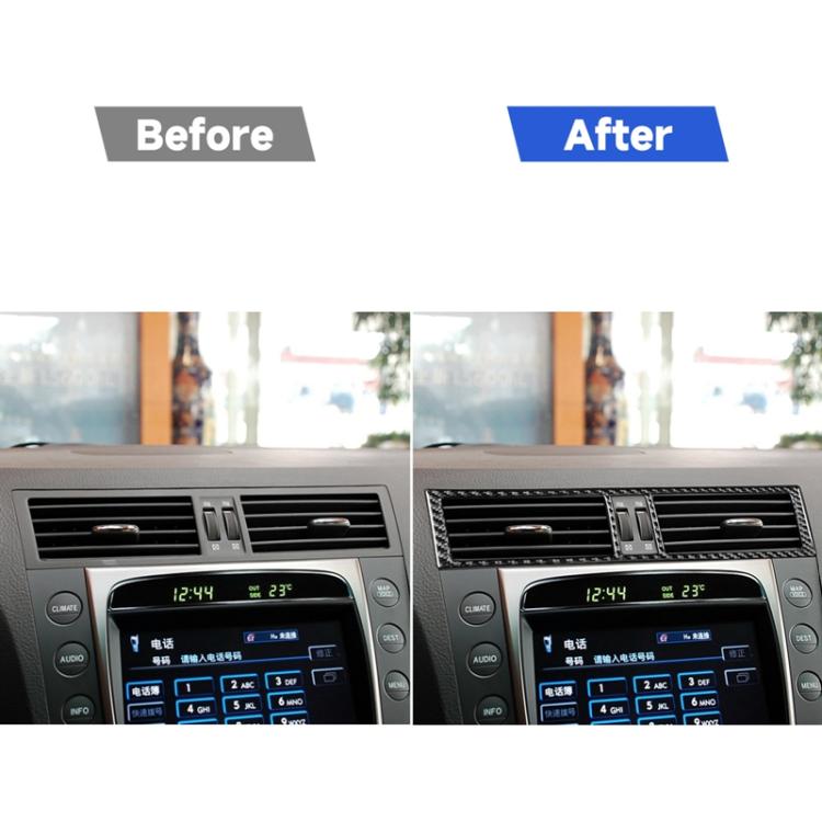 Adesivo decorativo per presa d'aria di controllo centrale per auto in fibra di carbonio per Lexus GS 2006-2011, guida a destra e a sinistra universale, Central Control Air Outlet