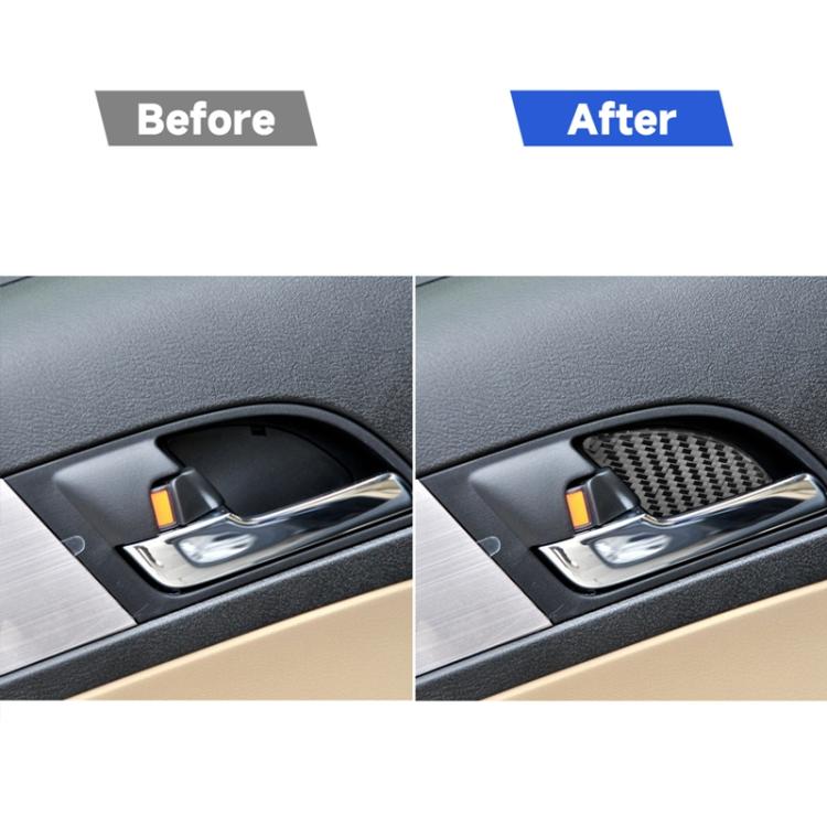 4 pezzi/set adesivo decorativo patch porta interna auto in fibra di carbonio per Honda CRV 2007-2011, guida sinistra e destra universale, Inner Door Bowl Patch