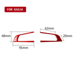 2 pezzi/set adesivo decorativo pannello pulsanti volante in fibra di carbonio per Alfa Romeo Giulia 2017-2019, guida sinistra e destra universale, Steering Wheel Button Panel