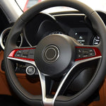2 pezzi/set adesivo decorativo pannello pulsanti volante in fibra di carbonio per Alfa Romeo Giulia 2017-2019, guida sinistra e destra universale, Steering Wheel Button Panel