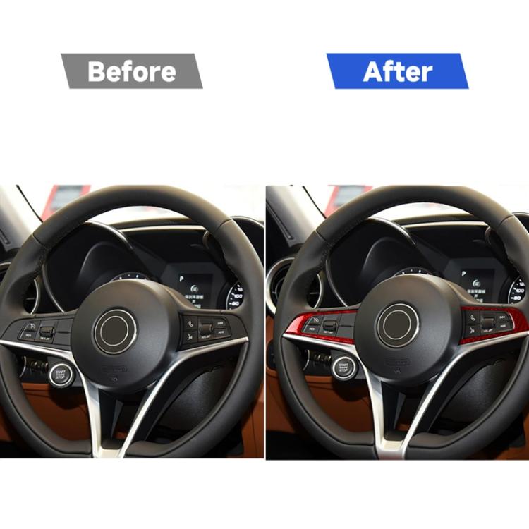 2 pezzi/set adesivo decorativo pannello pulsanti volante in fibra di carbonio per Alfa Romeo Giulia 2017-2019, guida sinistra e destra universale, Steering Wheel Button Panel