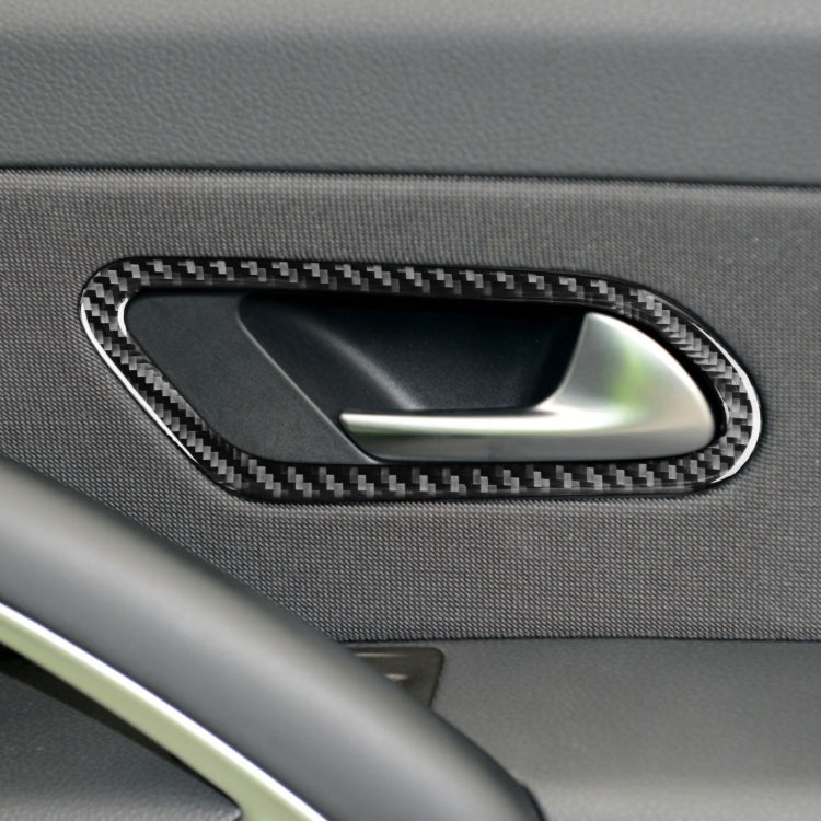 2 pezzi/set adesivo decorativo per maniglia interna della porta in fibra di carbonio per Volkswagen Scirocco 2009-2016, guida sinistra e destra universale, Inner Door Handle