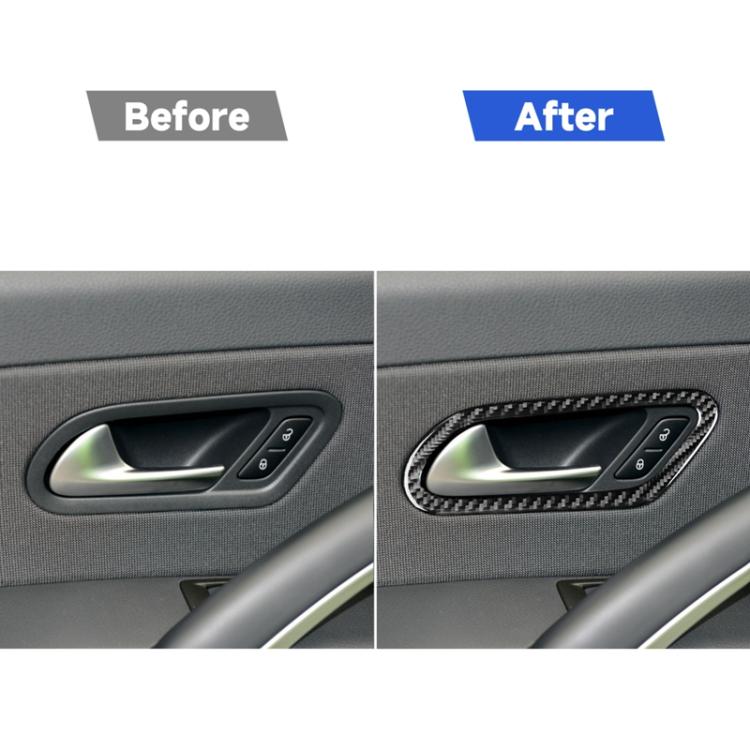 2 pezzi/set adesivo decorativo per maniglia interna della porta in fibra di carbonio per Volkswagen Scirocco 2009-2016, guida sinistra e destra universale, Inner Door Handle