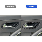 2 pezzi/set adesivo decorativo per maniglia interna della porta in fibra di carbonio per Volkswagen Scirocco 2009-2016, guida sinistra e destra universale, Inner Door Handle